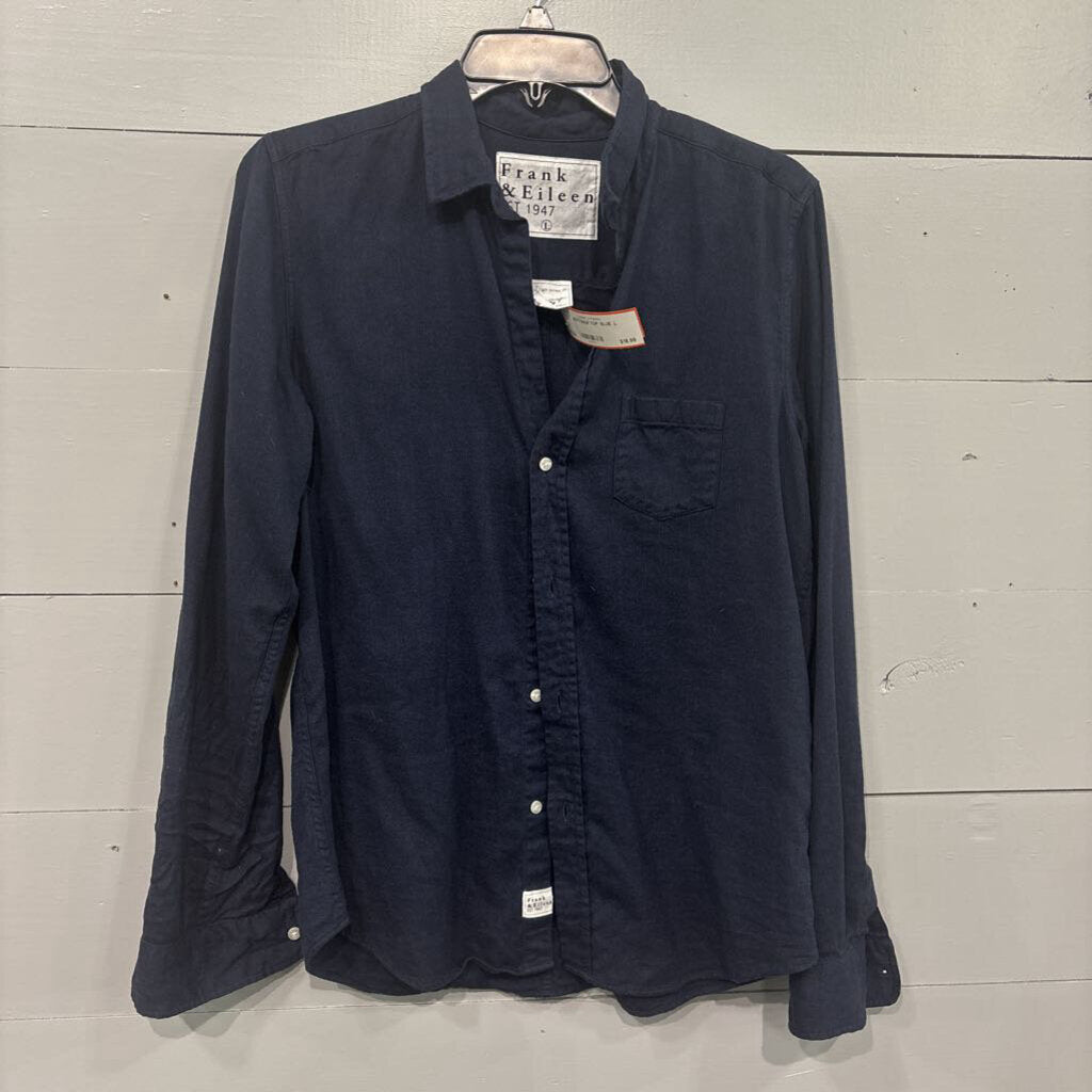 FRANK &EILEEN,BUTTONUP TOP ,BLUE ,L