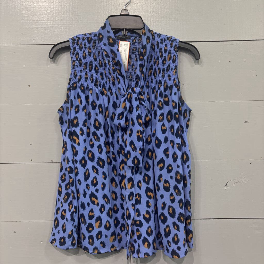 ANN TAYLOR,LEOPARD TANK TOP ,BLUE TAN ,SP