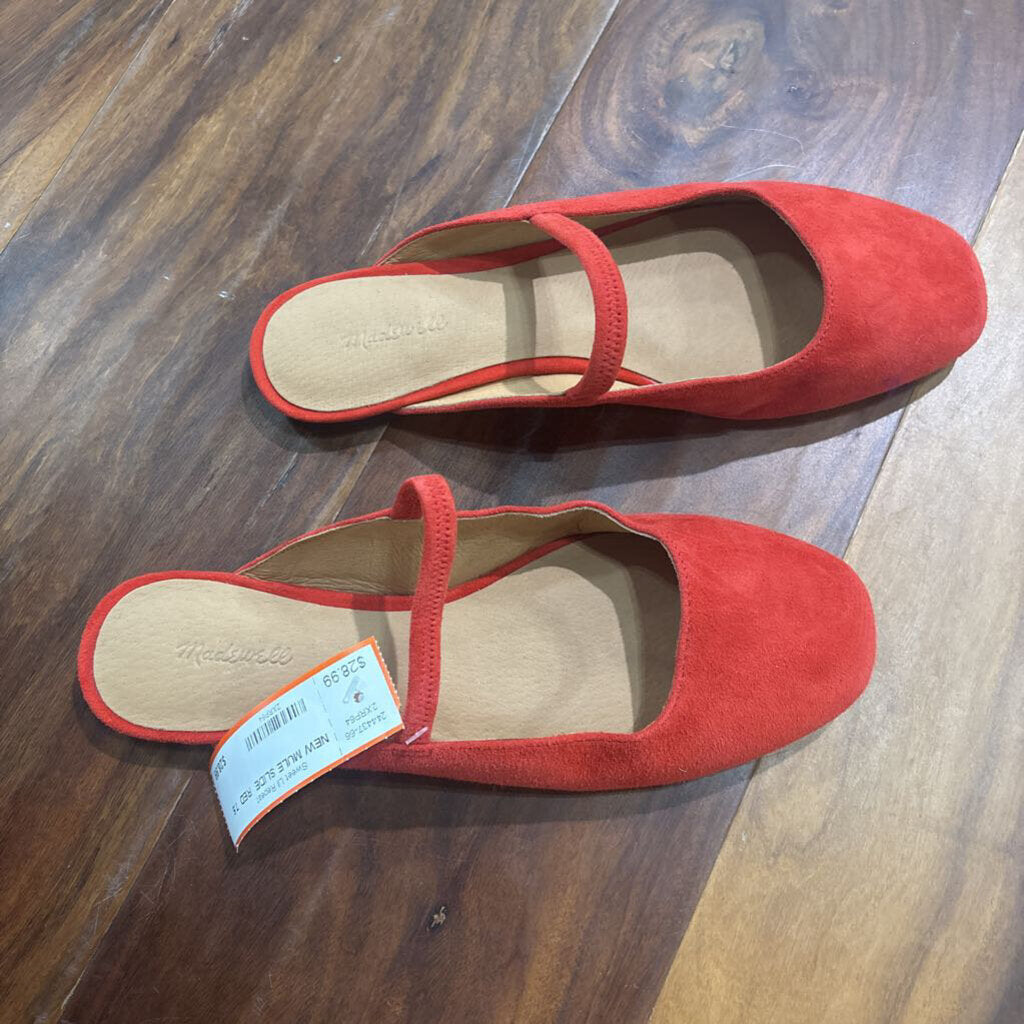 MADEWELL,NEW MULE SLIDE ,RED ,7.5