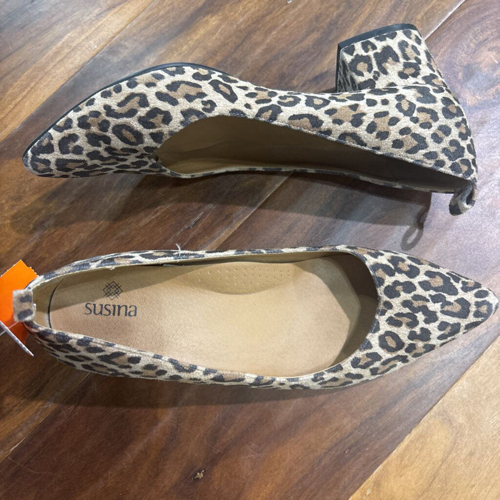 SUSINA,LEOPARD HEEL ,BRN BLK ,7