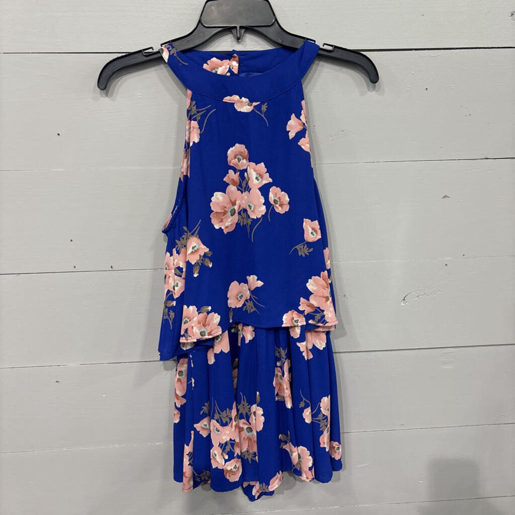 ALTERED STATE,FLORAL ROMPER,BLUE,M