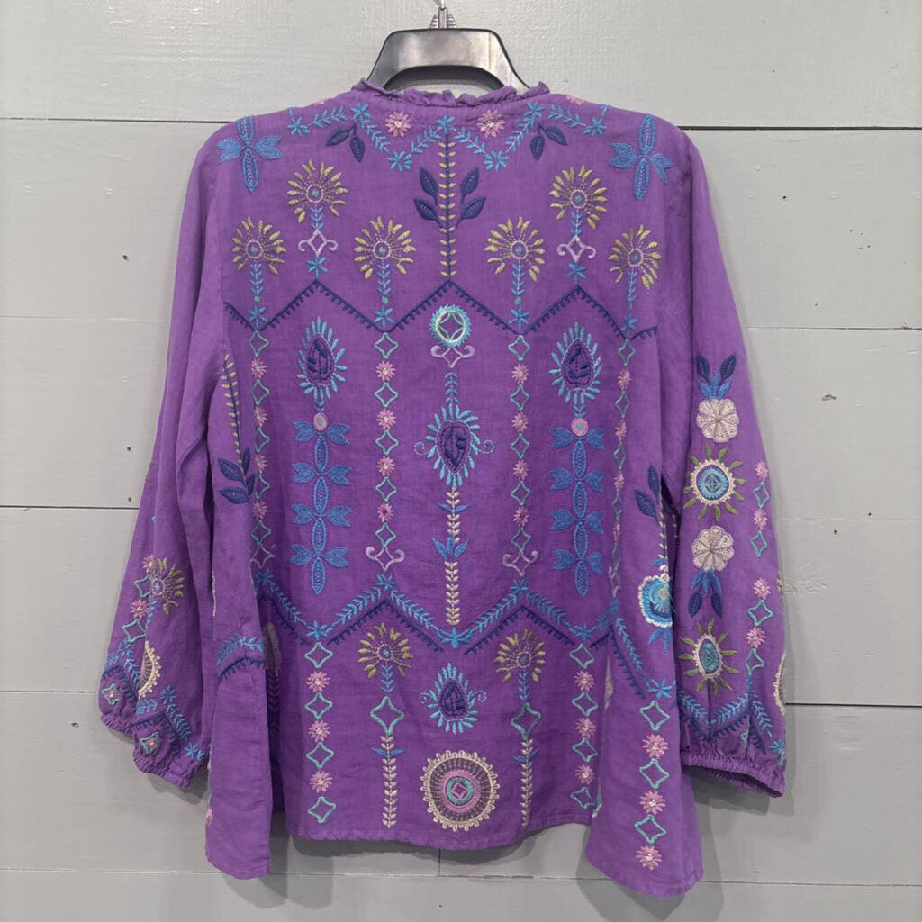 JOHNNY WAS,*EMBROIDERED FLOWER ,PURPLE,MED