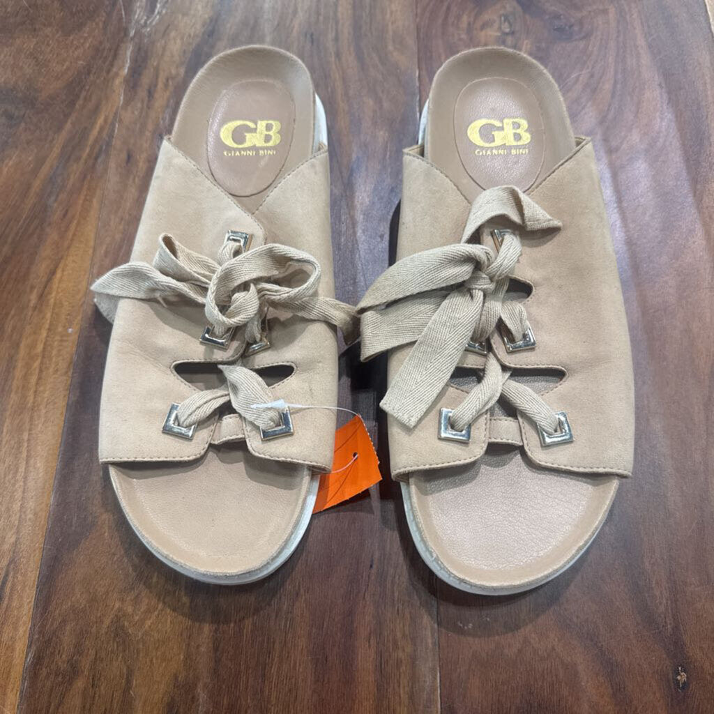 GIANNA BINI,TYE SLIPON SANDAL ,TAN WHT,8