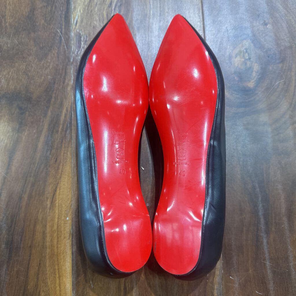 CHRISTIAN LOUBOUTIN,NEW CL DUPE BALLET FLAT ,BLK ,40