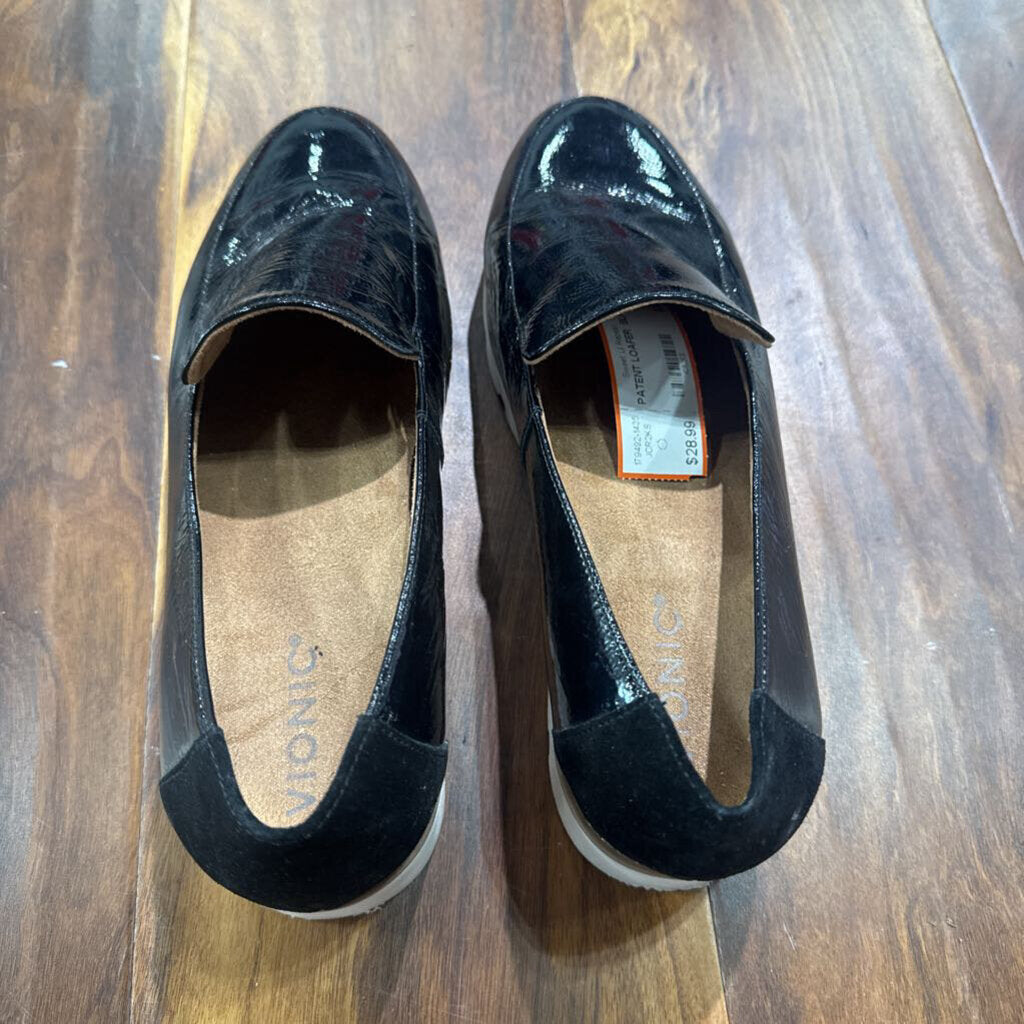 VIONIC,PATENT LOAFER ,BLK ,9.5