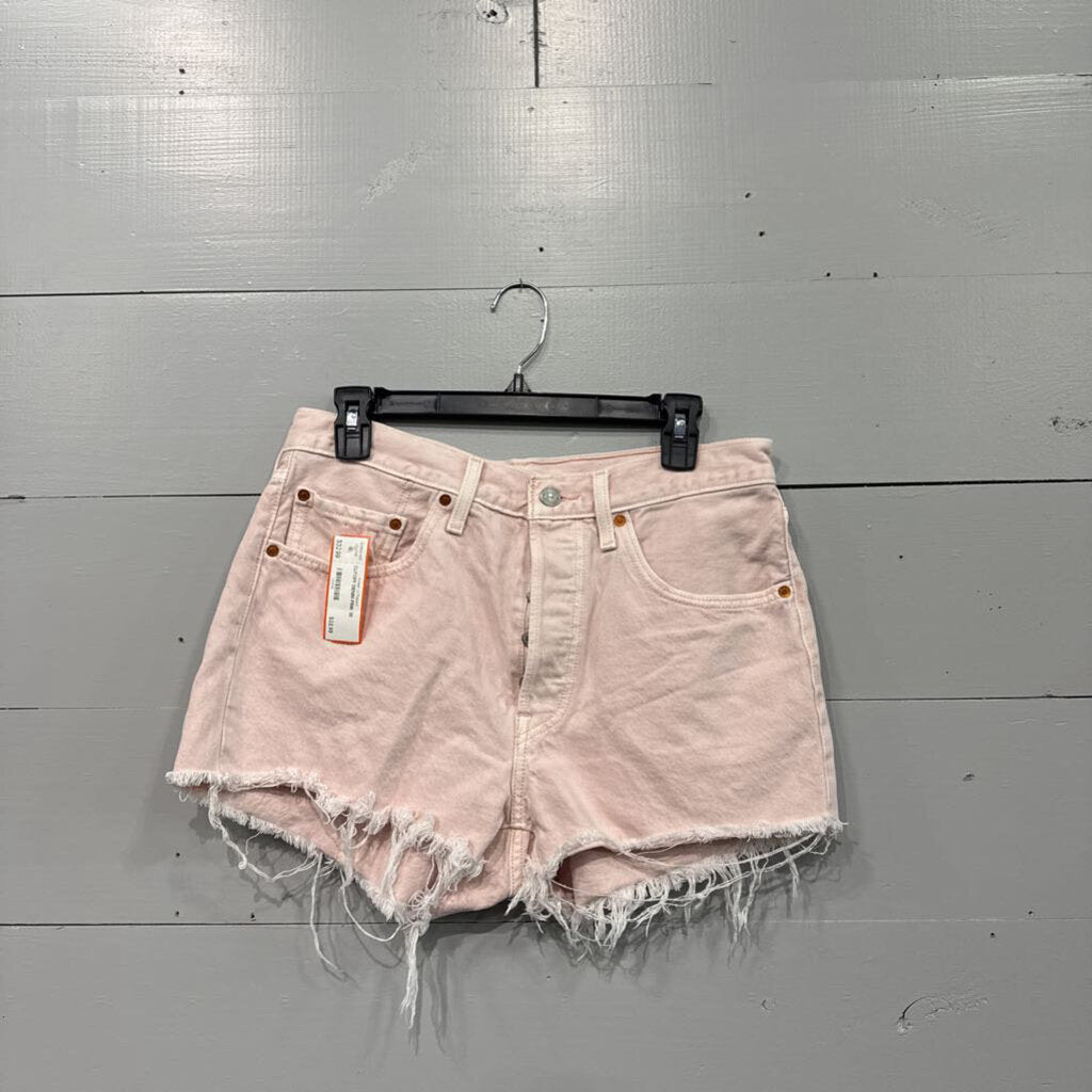 LEVI 501,CUTOFF DENIM,PINK,30