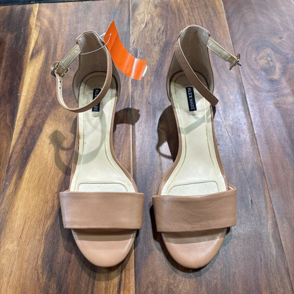 ALEX MARIE,MINI WEDGE SANDAL ,TAN ,8.5