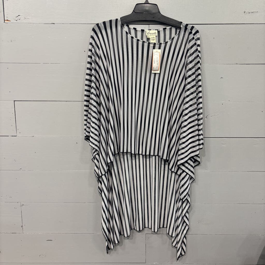 VINCENTE,NWT STRIPE SHEER SWIM TOP,STRIPE ,S