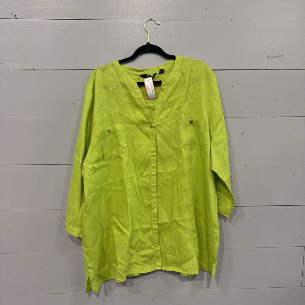 INVESTMENTS,OS LINEN TOP ,GRN ,2X