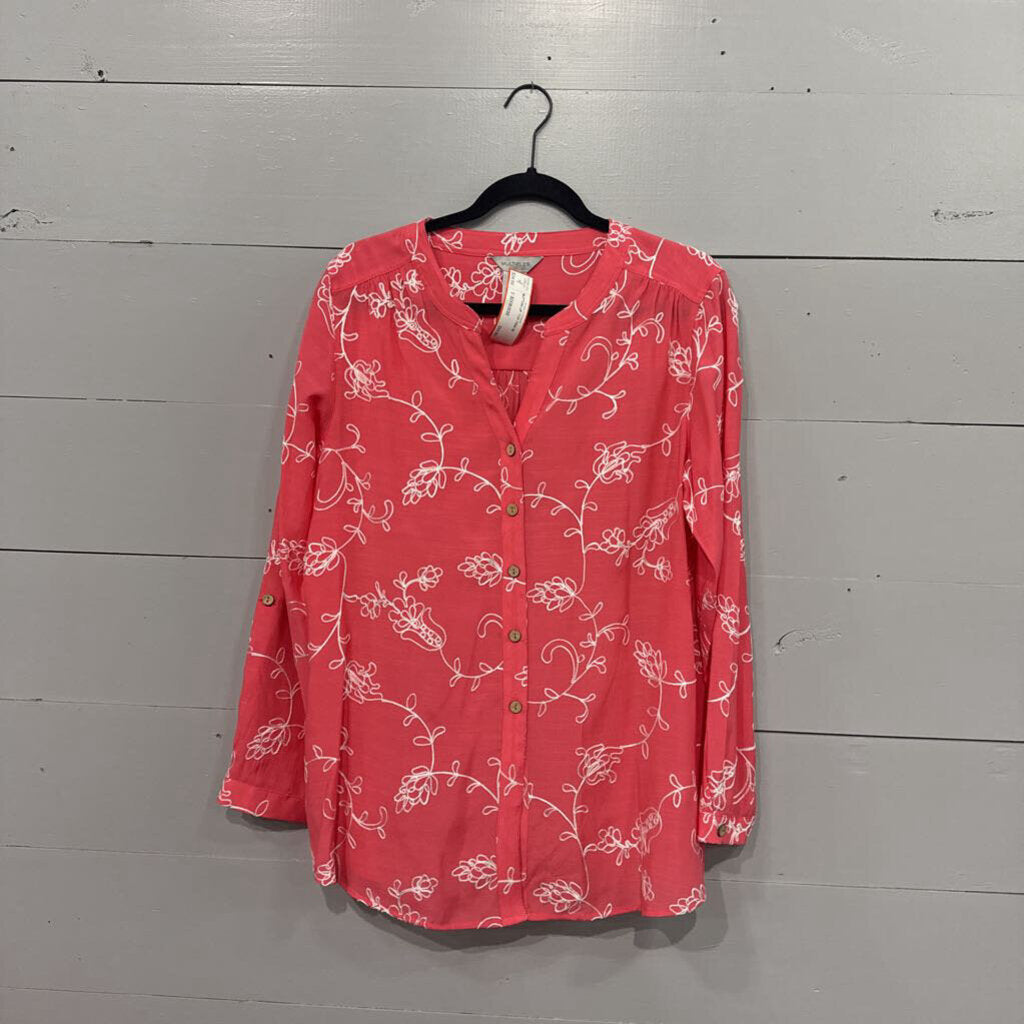 MULTIPLES,BUTTON UP TOP,PINK,M