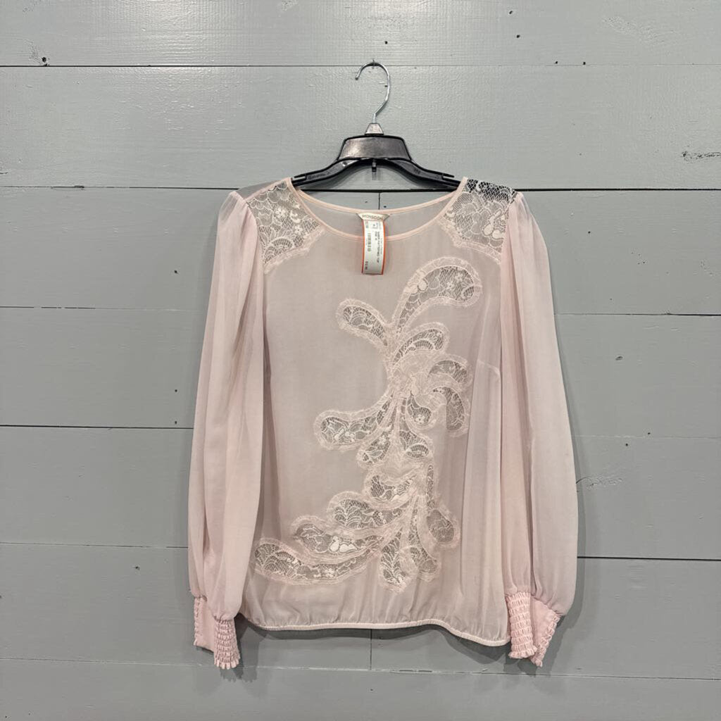 MONSOON,SHEER PATTERNED TOP ,PINK,10