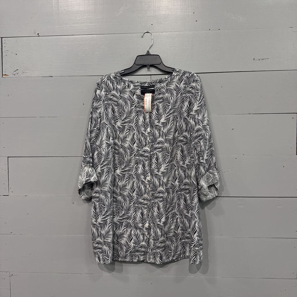 TAHARI,*PATTERNED TOP,WHITE ,1X