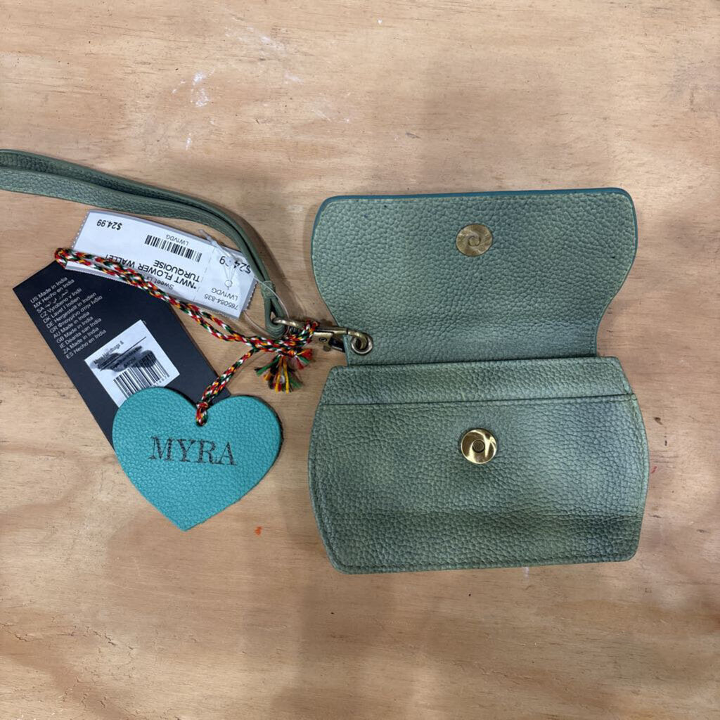 MYRA,*NWT FLOWER WALLET ,TURQUOISE