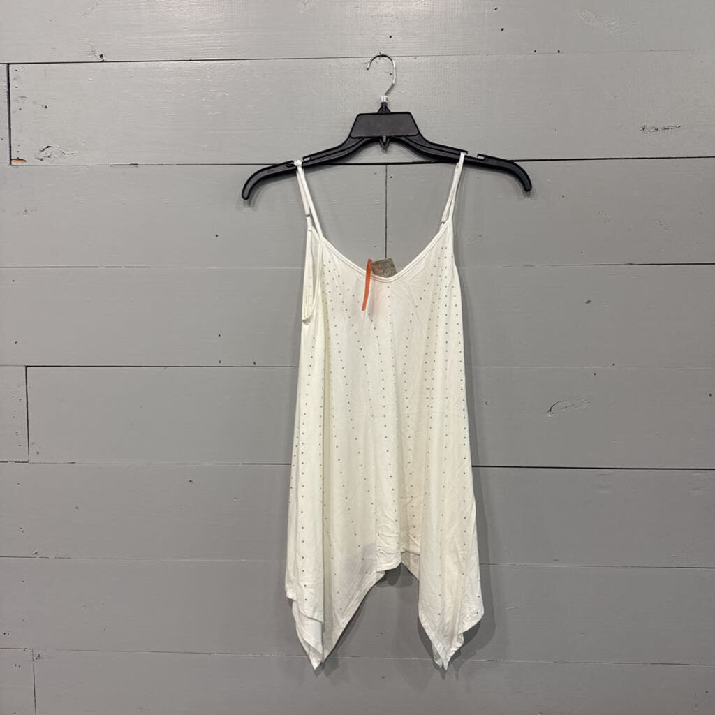 TUNIC JEWELED TANK TOP ,IVORY ,M