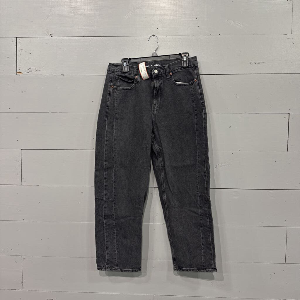 OLD NAVY,DENIM BARREL JEANS,BLK,10