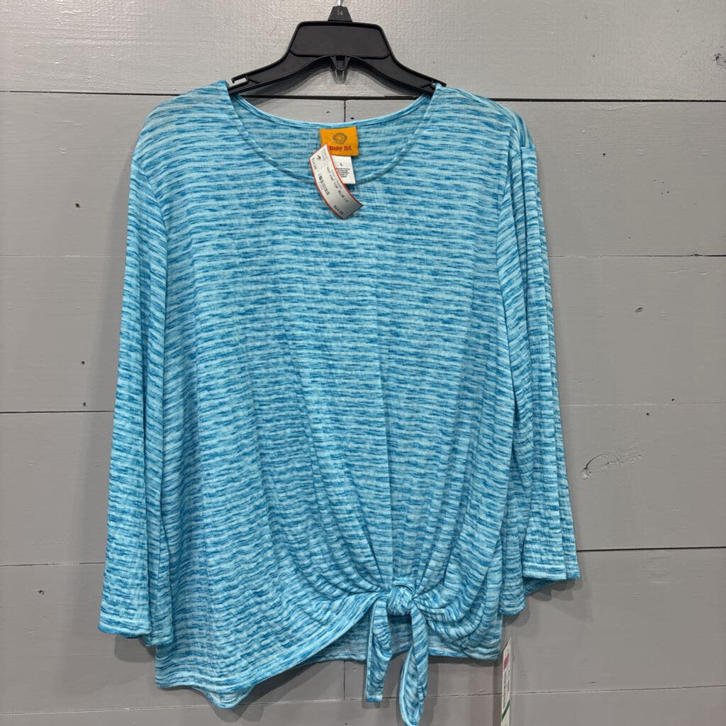 RUBY RD,* NWT KNIT TOP ,BLUE,LG