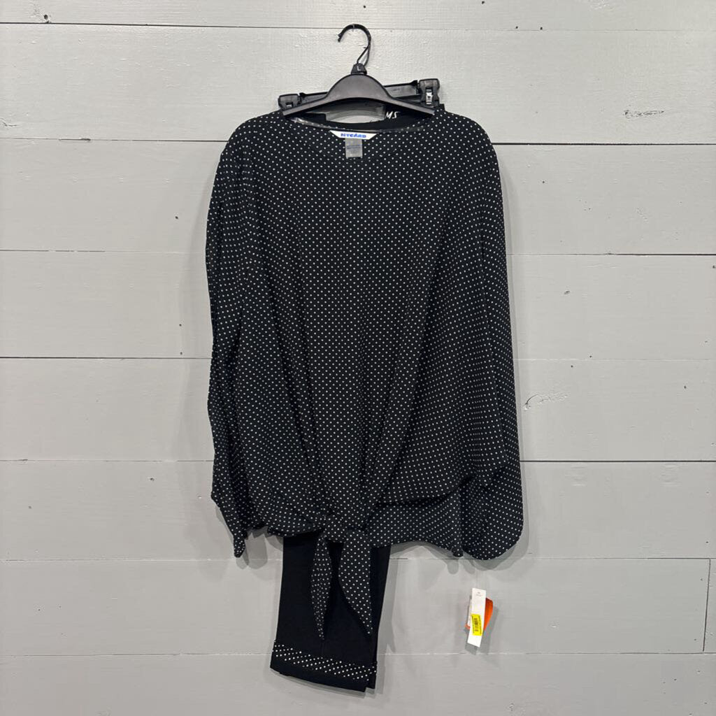NYGARD,NWT KNIT PANT W/ DOTS,BLACK,LG