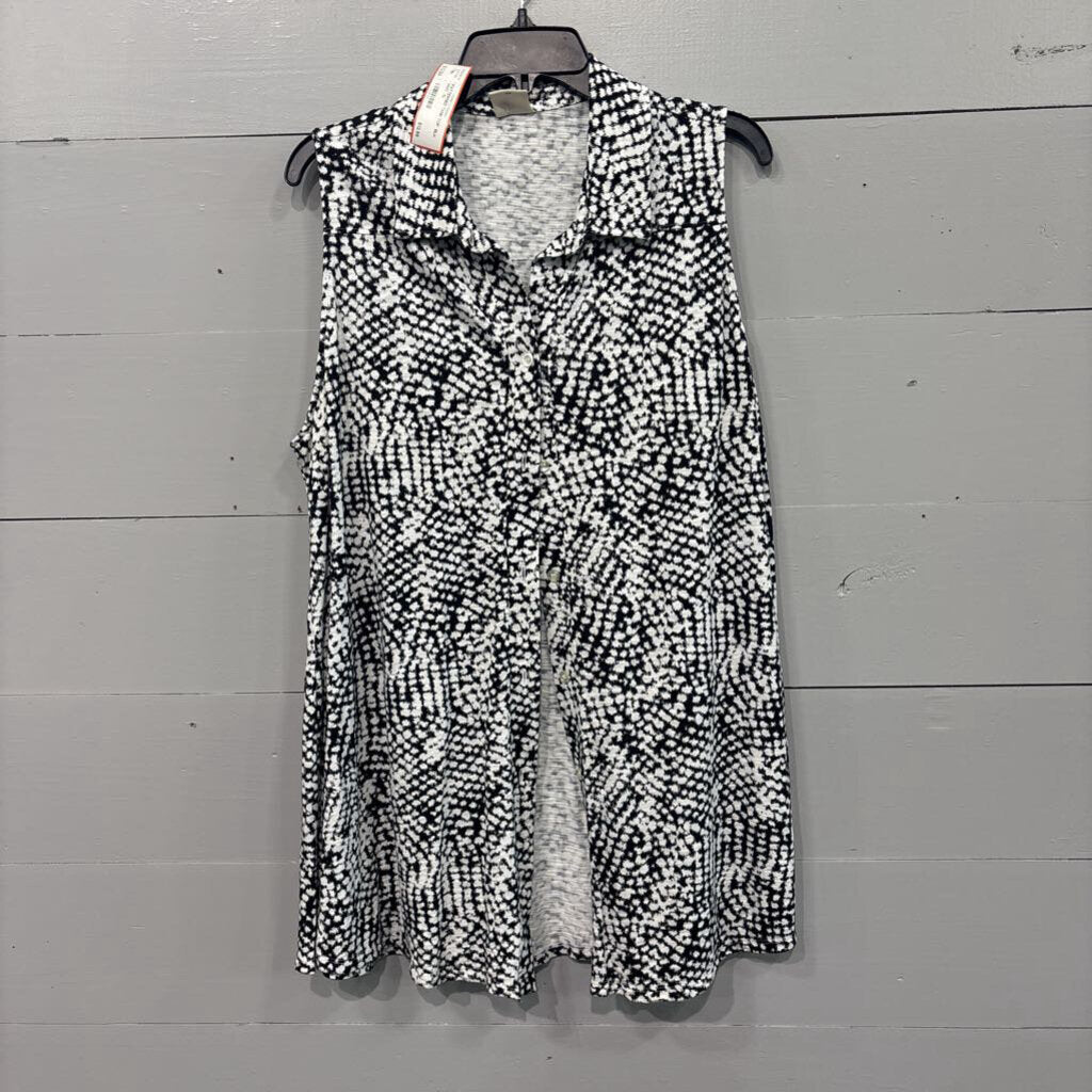 SOMA,PATTERNED TANK TOP ,BLK WHT ,XL