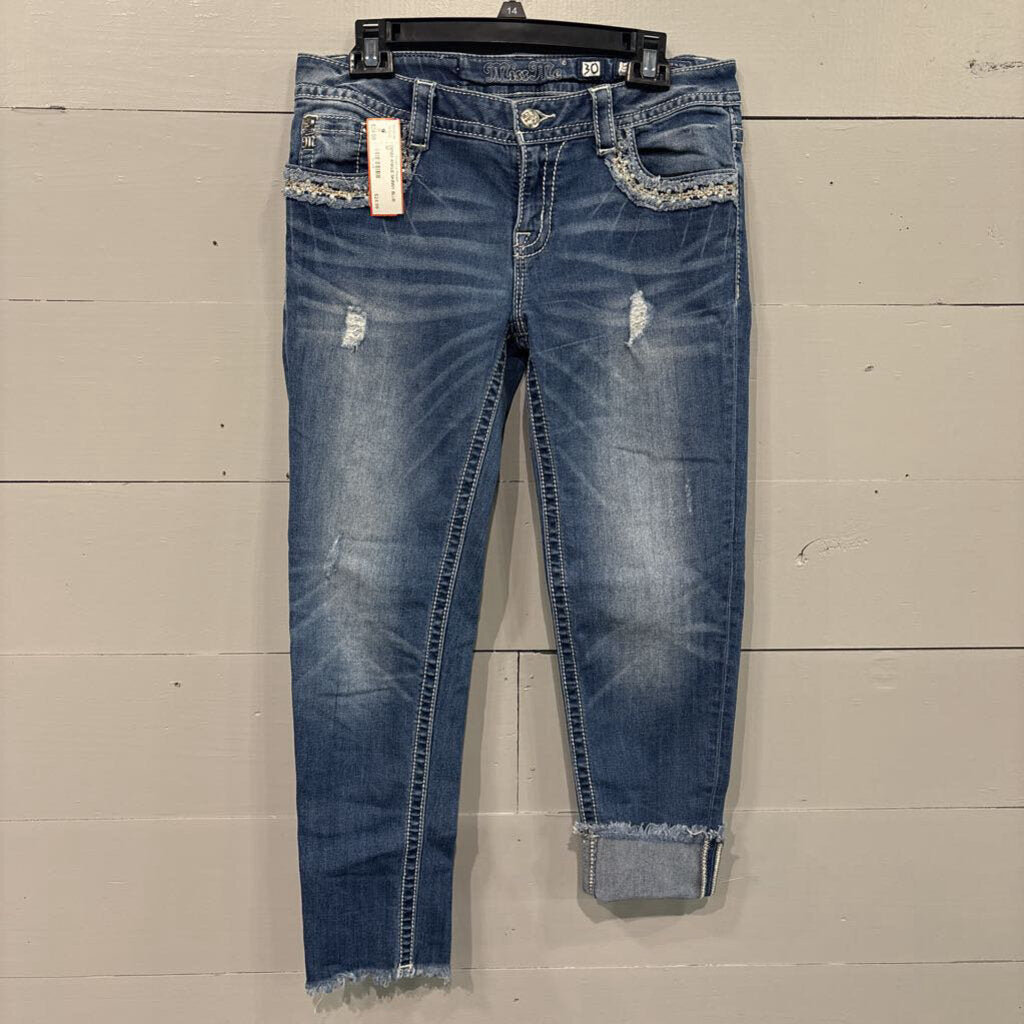 MISS ME,DENIM ANKLE SKINNY,BLUE ,30
