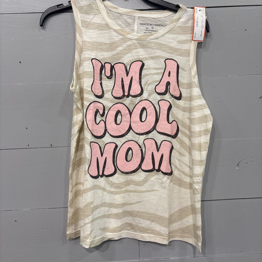 GRAYSON THREADS,NWT COOL MOM T,TAN PINK,M
