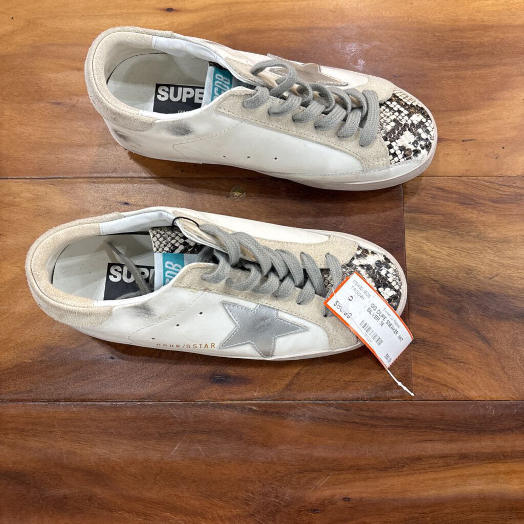 GOLDEN GOOSE DUPE,GG DUPE SNEAKER ,WHT SILVER,36