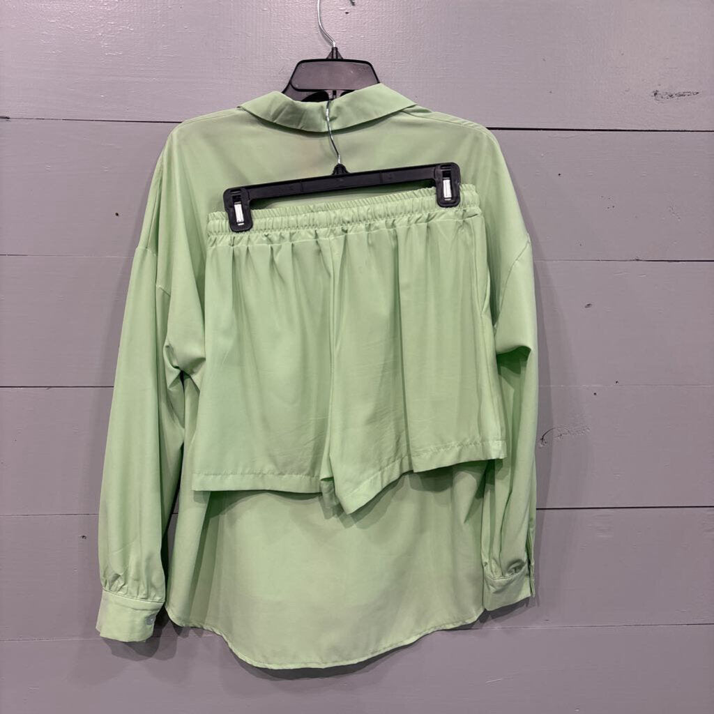 2PC TOP SHORT SET ,GRN,M