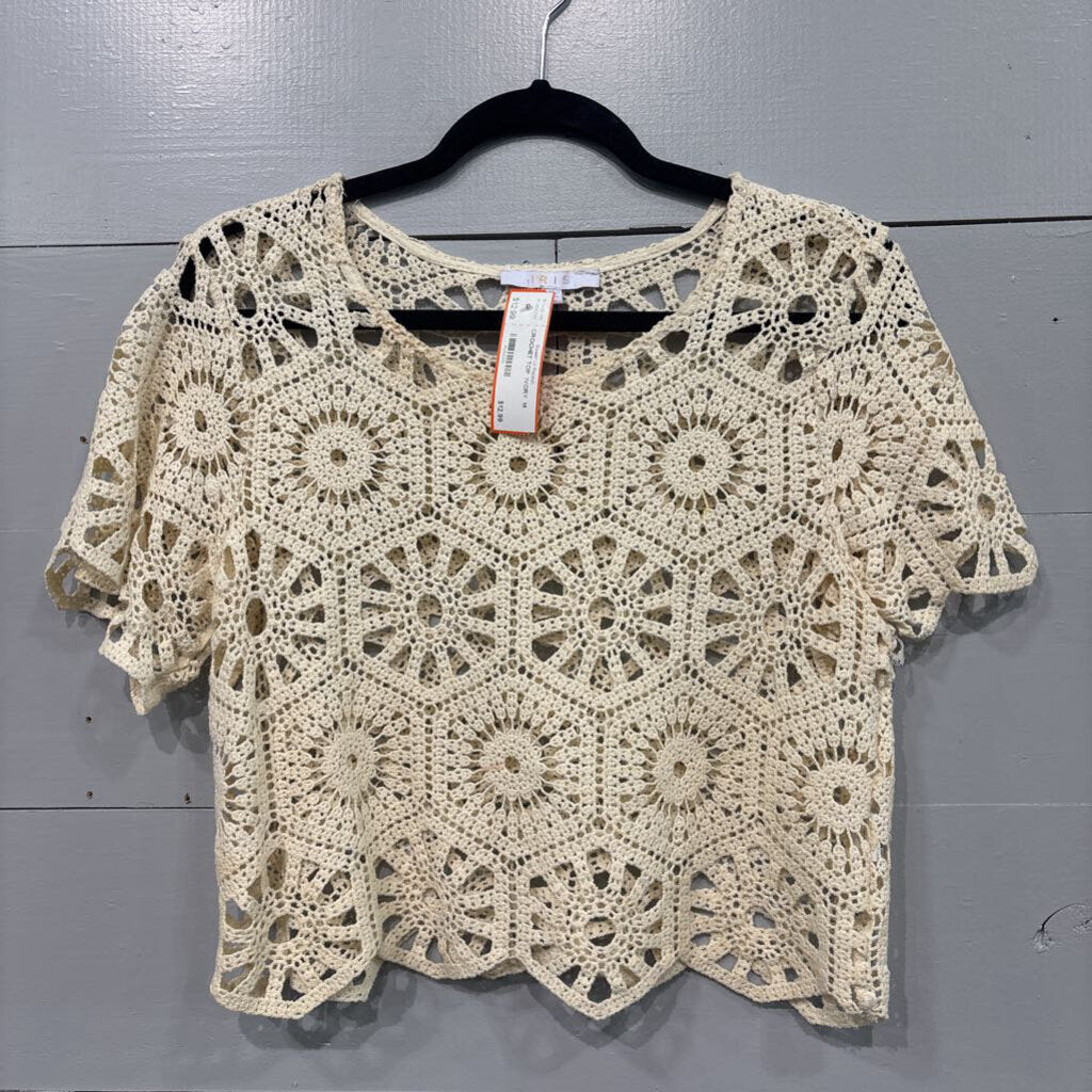 IRIS,CROCHET TOP ,IVORY ,M
