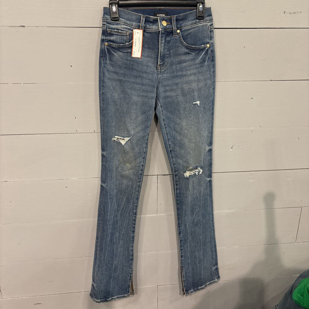 EXPRESS,DENIM SKINNY STRAIGHT ,BLUE ,2