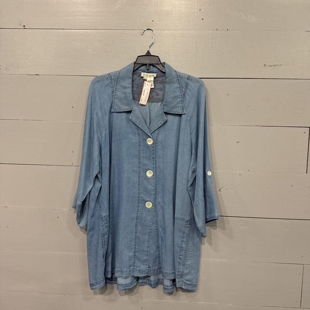A LA CARTE,SOFT DENIM JACKET ,BLUE ,XL