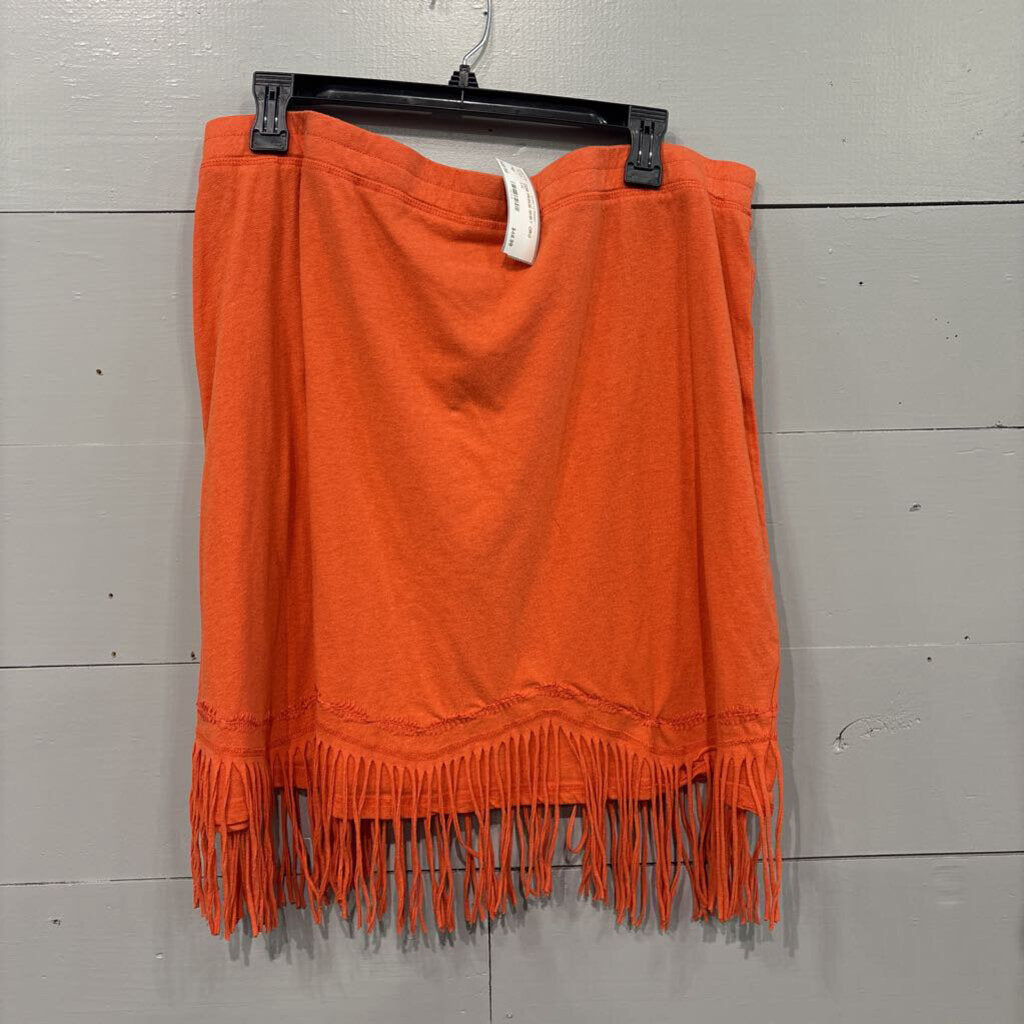 DOUBLE D RANCH,DDR FRINGE SKIRT ,ORG ,XXL