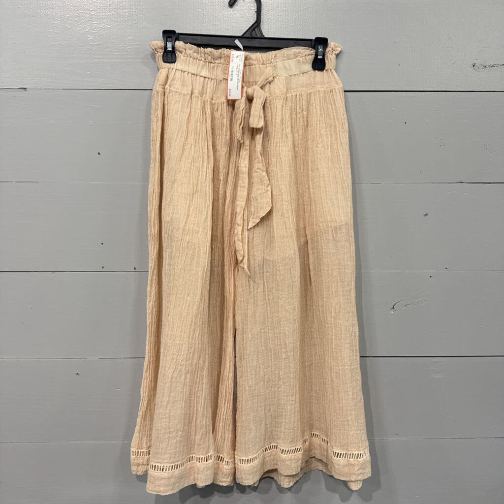FREE PPL,FP WIDELEG CROP PANT ,WHEAT ,S