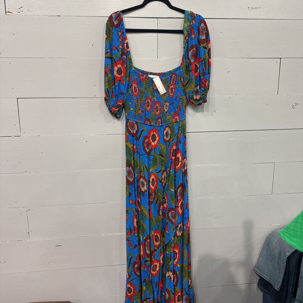 BAND OF GYPIES,FLORAL DRESS ,BLUE MULTLI,L