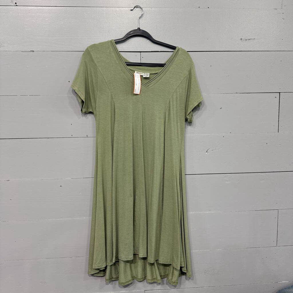FLOWY DRESS ,SAGE ,M