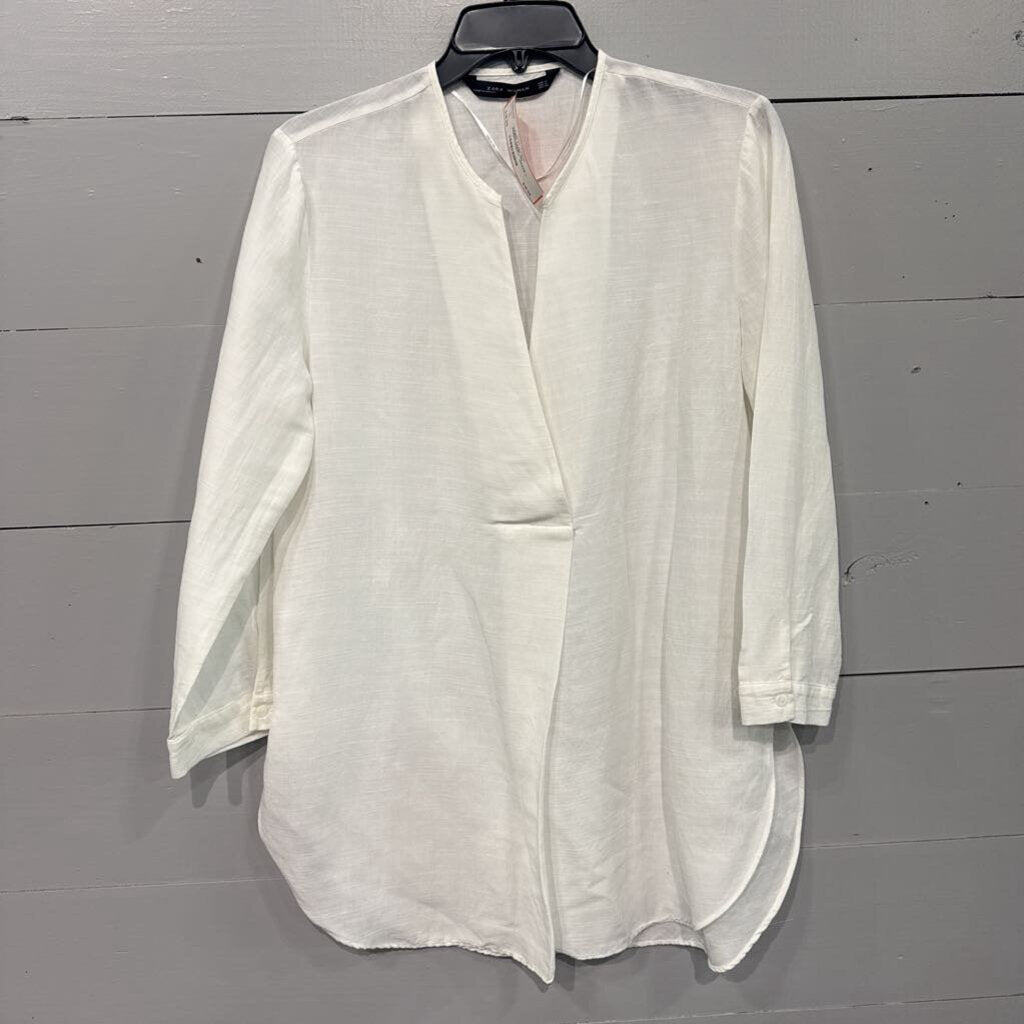 *LINEN TANK W/ EMBROIDERY ,WHITE,L