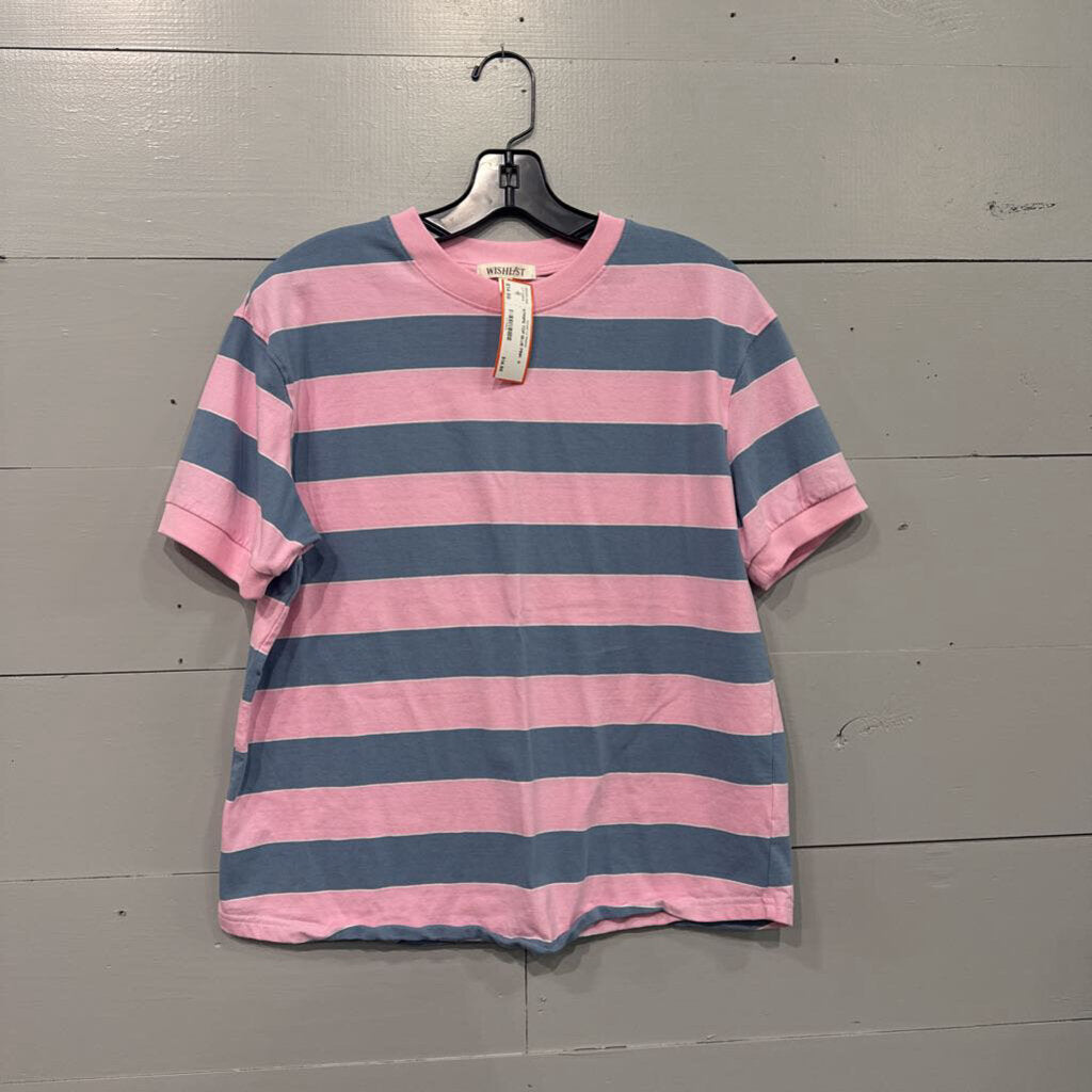 WISHLIST,STRIPE TOP,BLUE PINK ,S