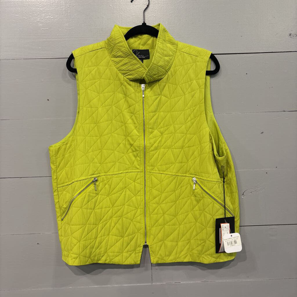 *NWT PUFF VEST,LIME,XL