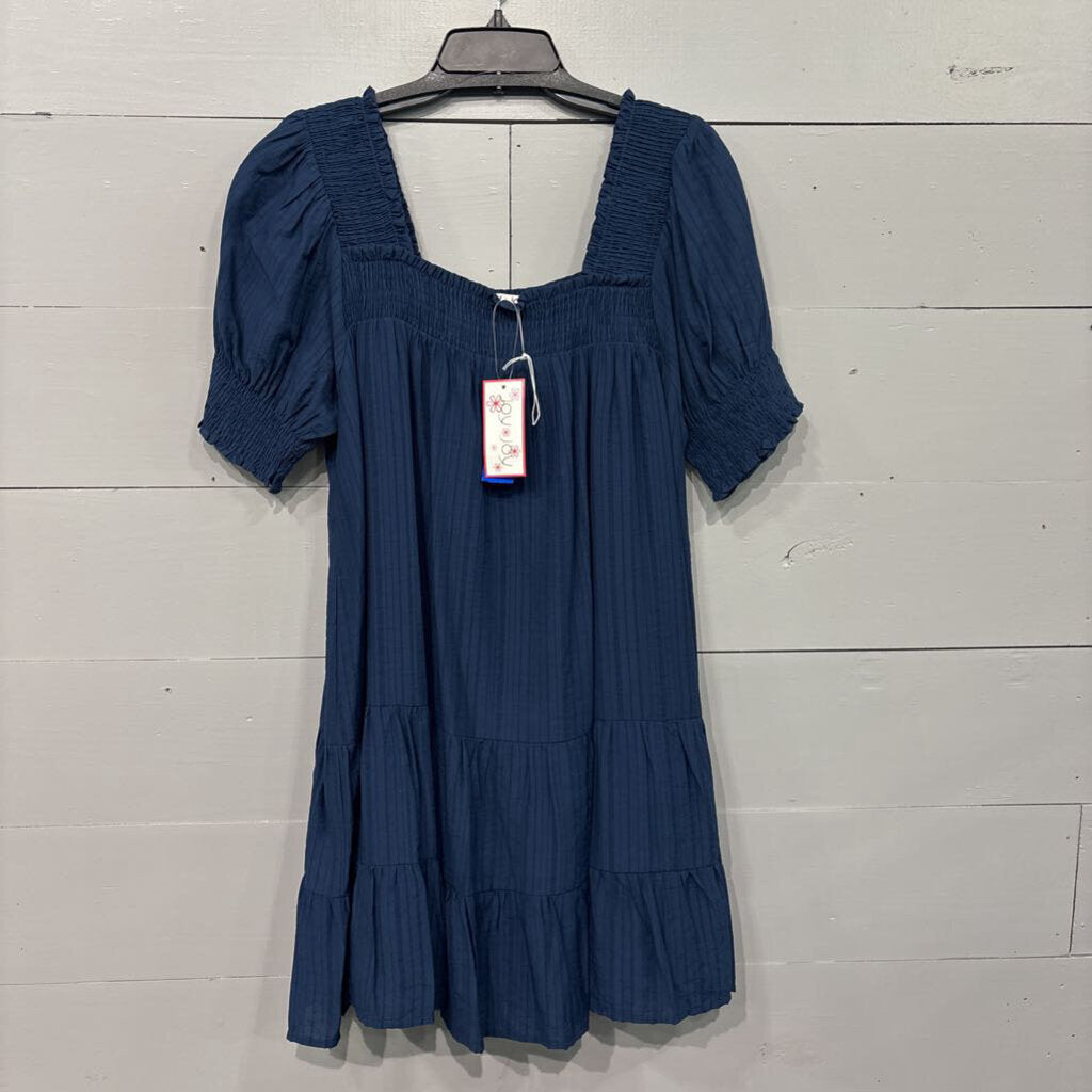 *NWT BASIC W/ RUFFLE,NAVY ,L