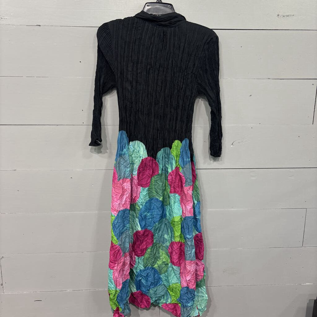 ALQUEMA,*NWT BASIC PUCKERED W/ COLOR,BLK / TURQ,1