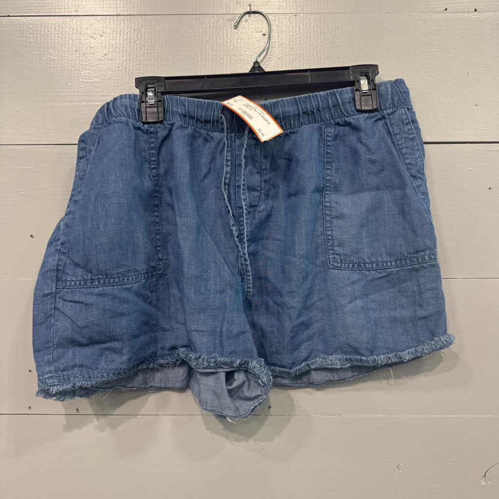 *DENIM PULL ON SHORTS,DENIM,XL