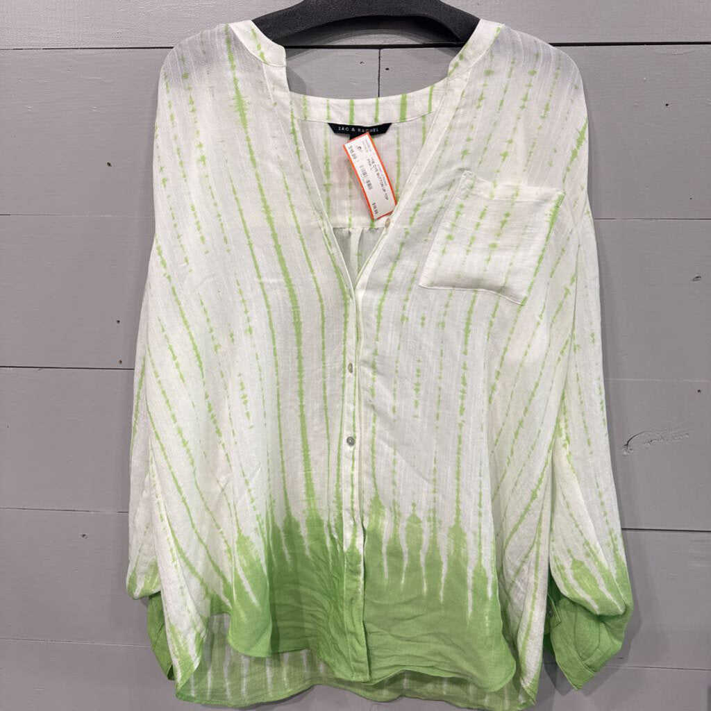 ZAC&RACHEL,*TIE DYE BUTTON UP TOP,PINK,L