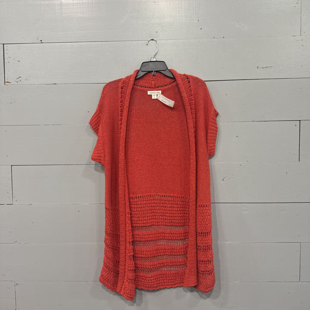 COLDWATER CREEK,*KNIT CARDIGAN,CORAL,L