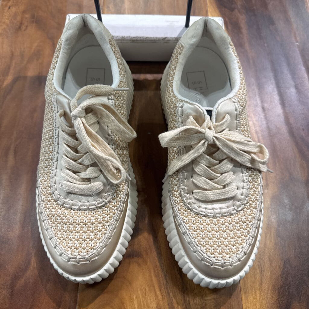 SHU SHOP,TWEED PLATFORM SNEAKER ,WHT GOLD,9