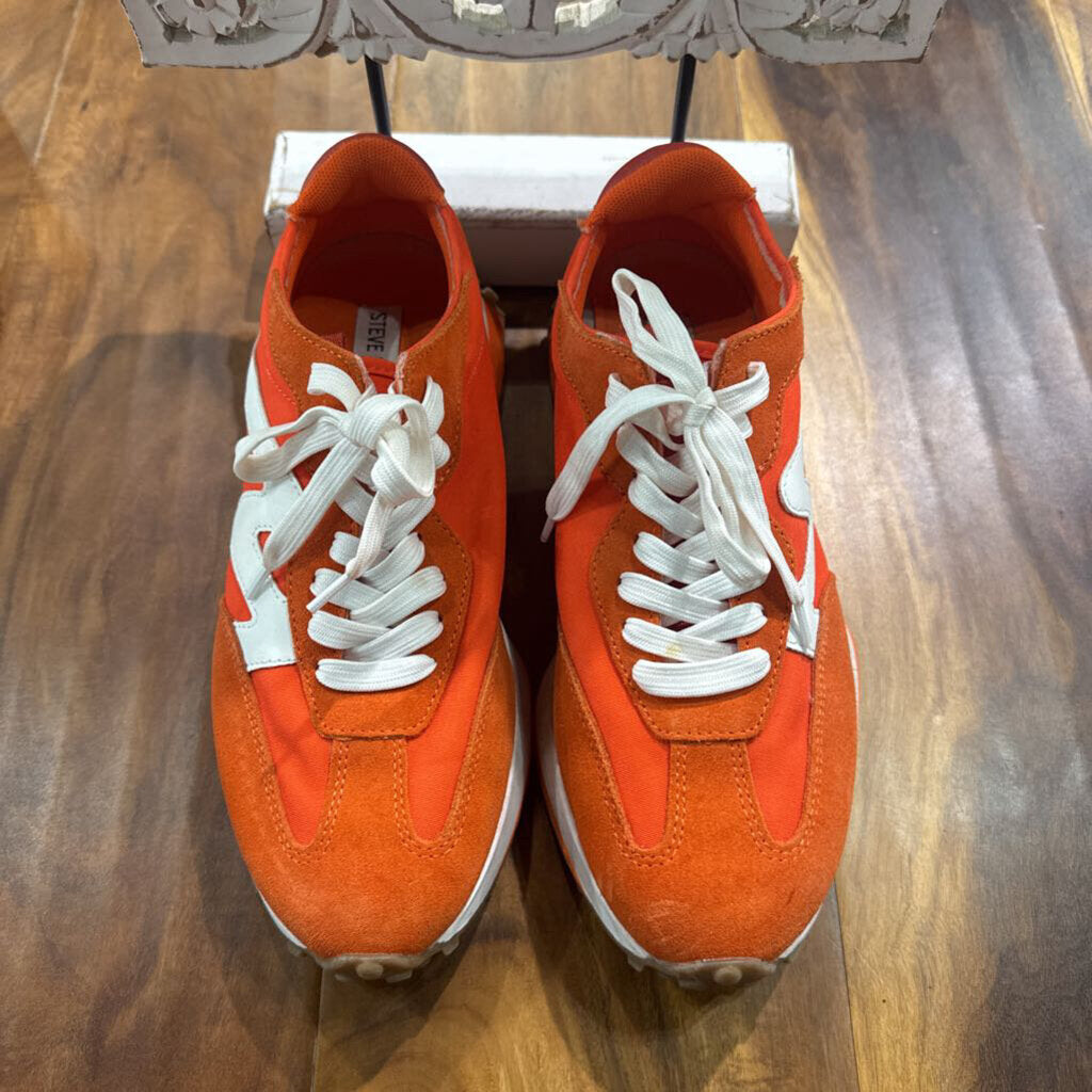 STEVE MADDEN,TRENDY SNEAKER,ORG WHT ,9.5