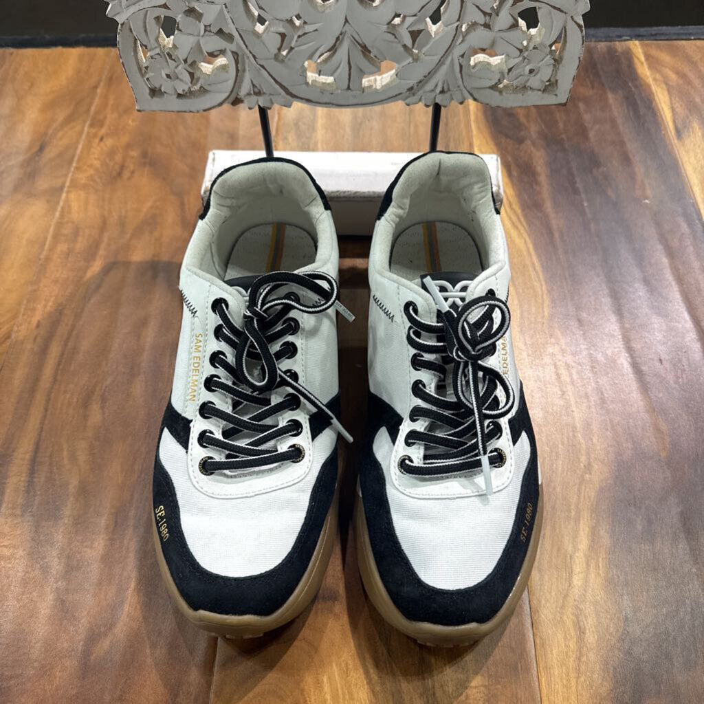 SAM EDELMAN,TRENDY SNEAKER,BLK WHT ,9.5