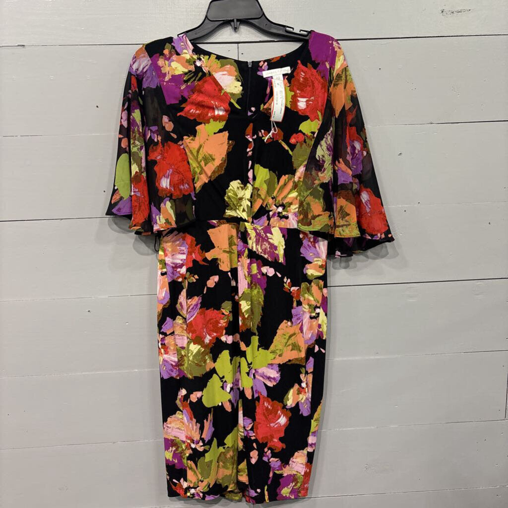 LONDON TIMES,NWT PATTERNED DRESS ,MULTI ,10