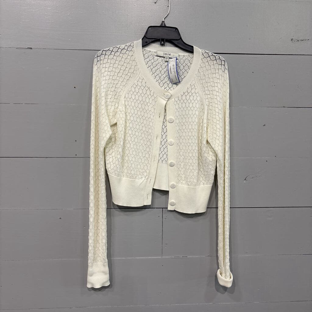 JOIE,LINEN BUTTONUP CARDIGAN TOP ,WHT ,S