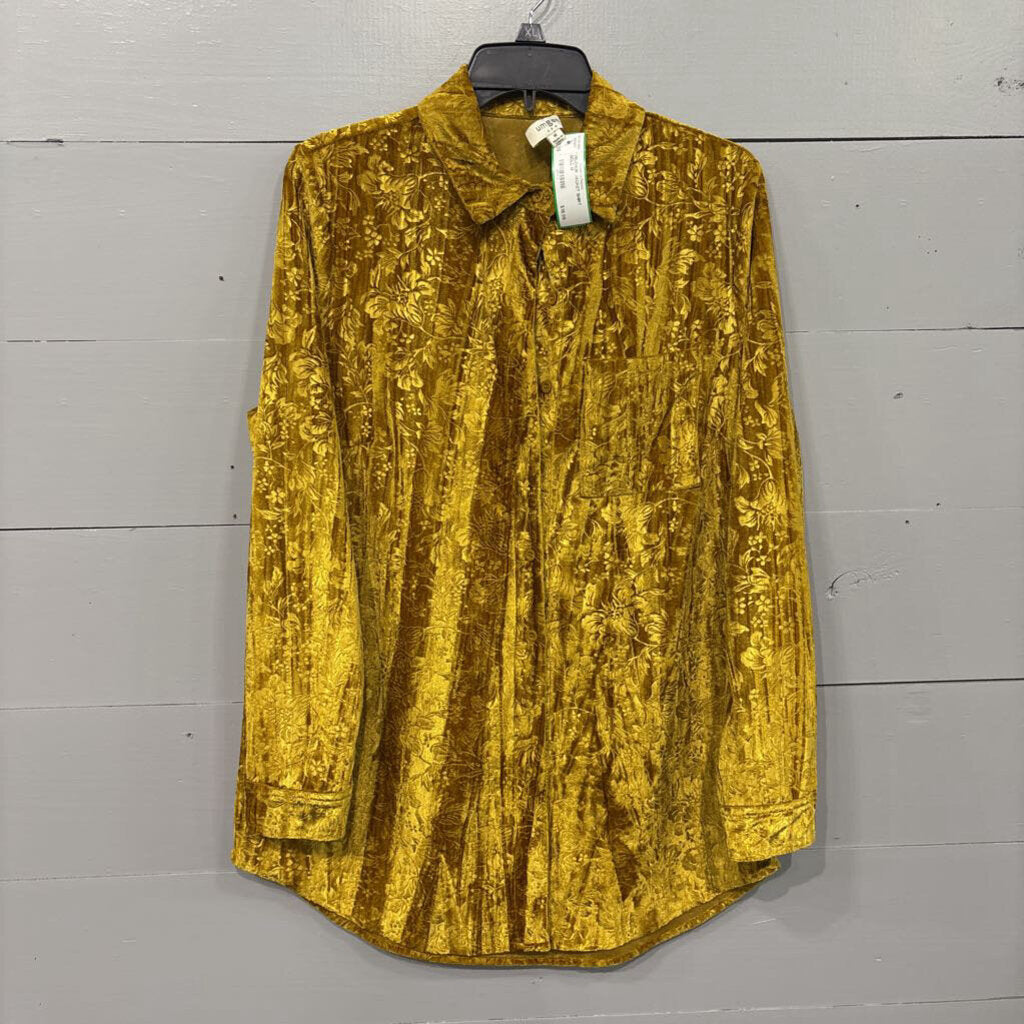 VELO9UR JACKET SHIRT ,GOLD,M