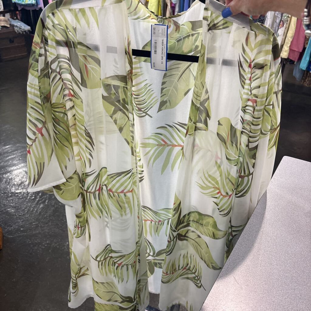 *SHEER KIMONO,GRN ,OS