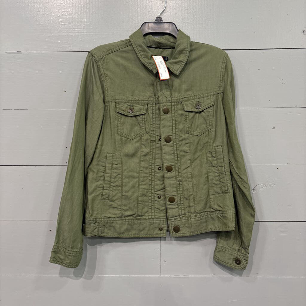 TAHARI,BASIC COTTON JACKET,GREEN,M