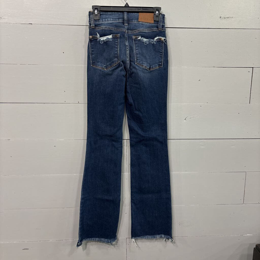 JUDY BLUE,DENIM BOOT CUT DARK WASH JEANS,BLUE ,3/26